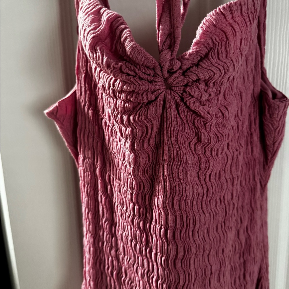 Free People Mauve Pink Textured Maxi Dress